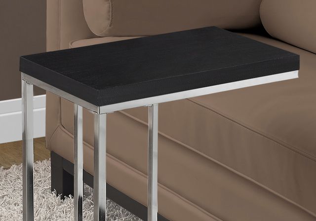 Monarch Specialties Inc. Espresso Top Accent Table with Chrome Base -2
