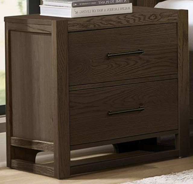 Vaughan-Bassett Lodge & Loft Dark Oak 2-Drawer Nightstand-0