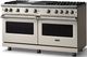 Viking® 5 Series 60" Pure White Pro Style Gas (LP) Range with Polished Chrome Trim-2