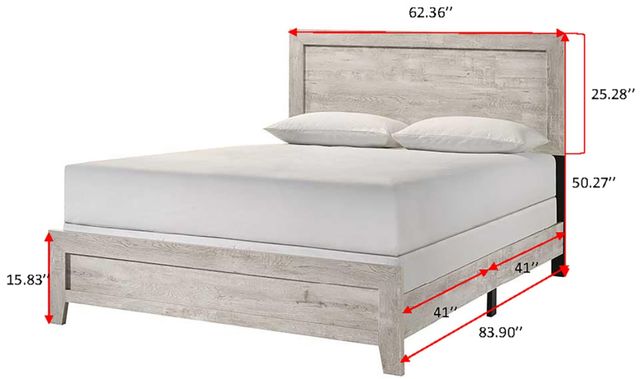 Crown Mark Millie White Queen Panel Bed-2