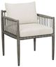 Uttermost® Borneo Dark Gray/Oyster White Wooden Outdoor Dining Arm Chair with Cushions-0