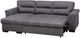 Titus Furniture Grey Pull-Out Sofa Sleeper Sectional and Reversible Chaise -0