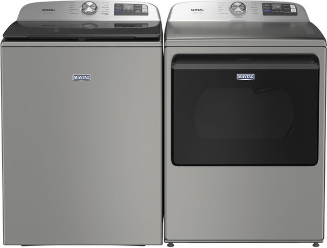 Maytag® Pet Pro Classic Silver Top Load Washer & Electric Dryer Laundry Pair-0