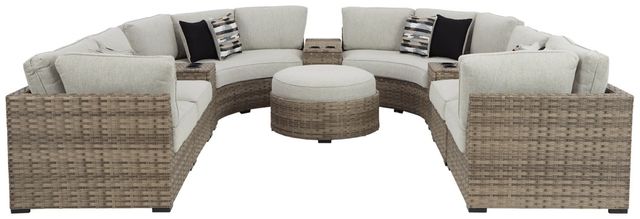 Signature Design by Ashley® Calworth 9-Piece Beige Outdoor Sectional-0