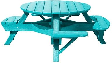C R Plastics Turquoise Wheelchair Accessible Picnic Table-0