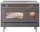 Ilve® Nostalgie II Series 48" Matte Graphite Pro Style Induction Range-3