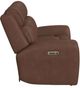 Flexsteel® Warren Classic Brown Leather Power Reclining Loveseat with Console, Power Headrest and Lumbar-3