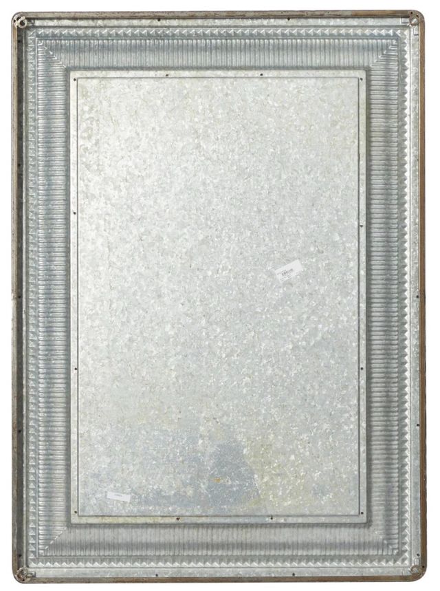 Deco Marche Brown Whitewashed Wall Mirror with Linear Gold Markings-2