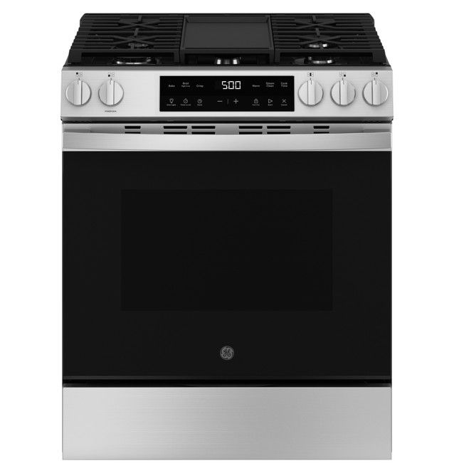 GE® 500 Series 30" Stainless Steel Slide In Gas Range-0