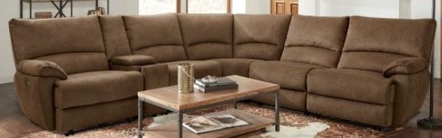 Furniture of America® Cerelia 6-Piece Brown Power Reclining Sectional-0