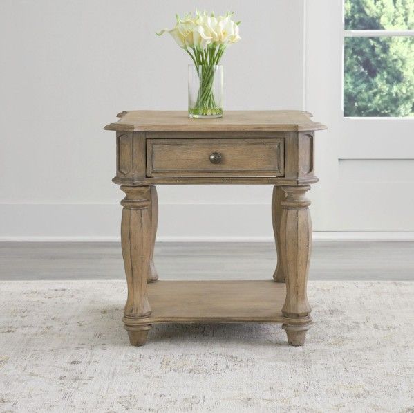 Liberty Furniture Magnolia Manor Weathered Bisque End Table-1