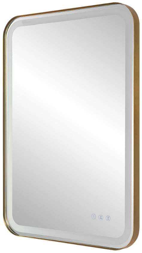 Uttermost® Crofton Lighted Brass Vanity Mirror-2