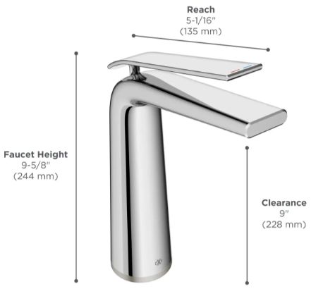 DXV Modulus Platinum Nickel Single Handle Vessel Bathroom Faucet with Lever Handle-2