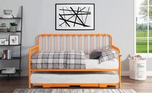 Mazin Furniture Constance Orange Daybed With Trundle-2