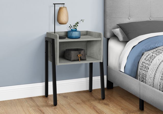 Monarch Specialties Inc. Grey 23"H with Black Metal Accent Table-2