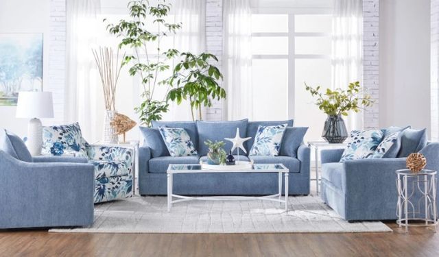 Hughes Furniture® 12700 Molly Slate Sofa-1