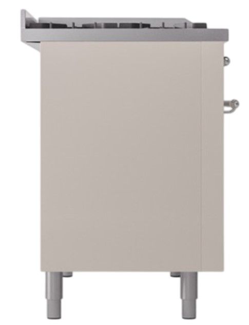 Ilve® Nostalgie II Noblesse 48'' Antique White Pro Style Dual Fuel Range with Chrome Trim-2