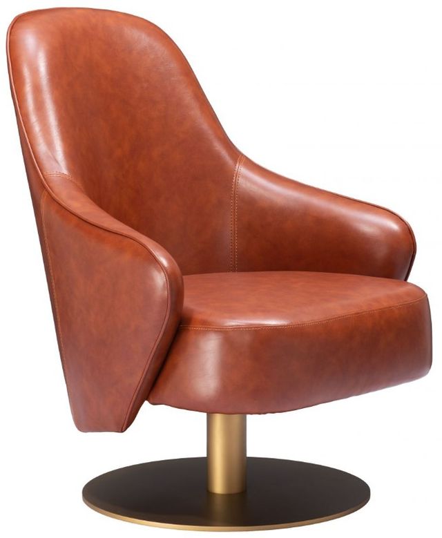 Zuo® Modern Withby Brown Accent Swivel Chair-1