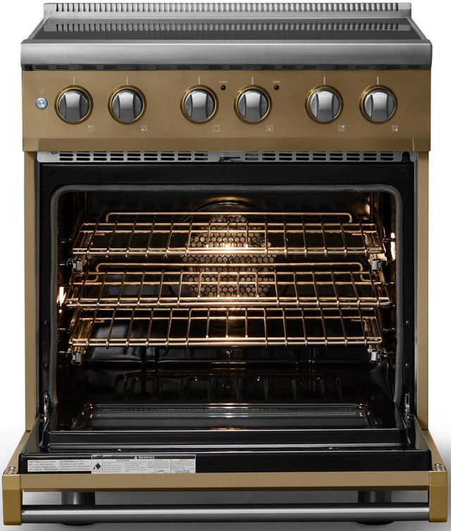 Viking® 5 Series 30" Golden Hour Pro Style Induction Range with Brushed Brass Trim-1