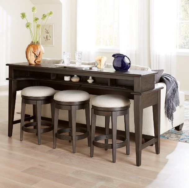 Liberty Furniture Mill Creek 4-Piece Cream/Peppercorn Bar Table Set-1