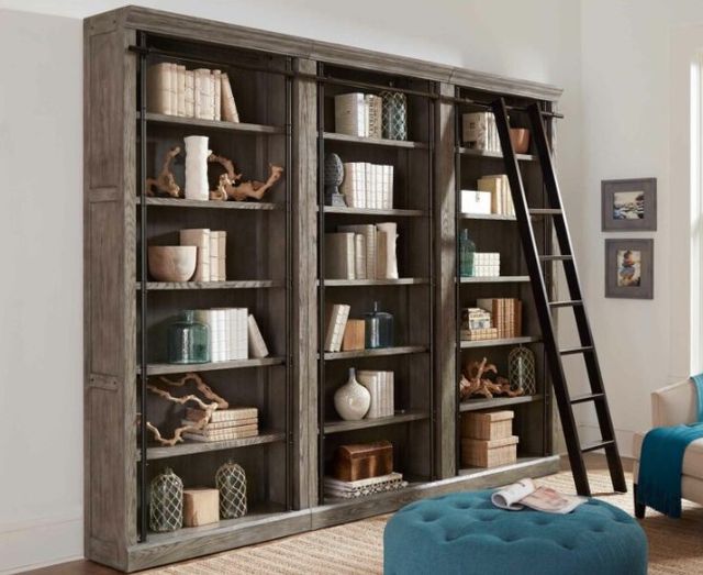 Martin Furniture Avondale 3-Piece Rustic Gray Bookcase-1