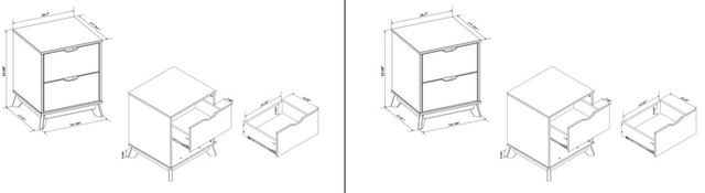 Powell® Portix 2-Piece White 2-Drawer Nightstand Set-2