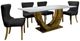 Furniture of America® Portanova 7-Piece Gold Dining Table Set with Black Chairs-0