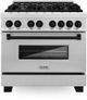 ZLINE Autograph Edition 36" Satin Stainless Steel Pro Style Dual Fuel Range-0