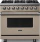 Viking® 5 Series 36" Nantucket Pro Style Dual Fuel (LP) Range with Polished Chrome Trim-0