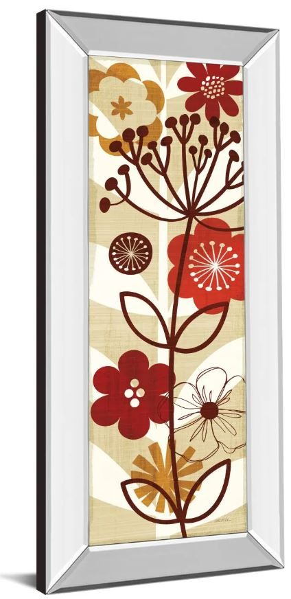 Classy Art Floral Pop Panel Il by Mo Mullan Mirror Framed Wall Art-1