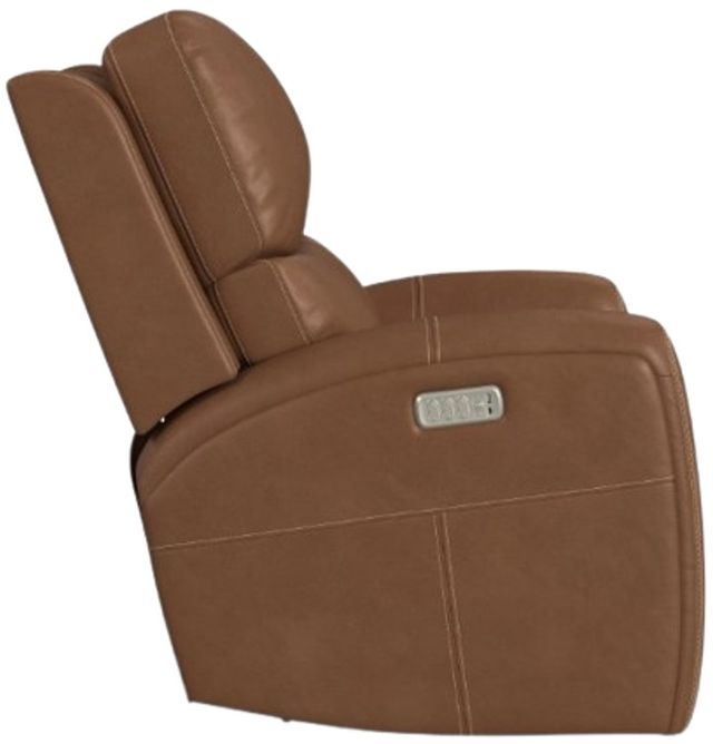 Flexsteel® Linden Caramel Leather Power Swivel Gliding Recliner with Power Headrest, Lumbar, Heat and Massage-3
