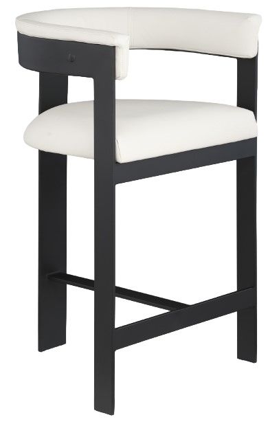 Meridian Furniture Romeo Cream/Matte Black Counter Stool-0