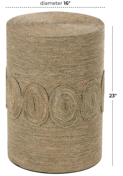 Deco Marche Brown Drum Side End Accent Table-3