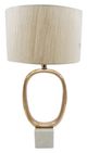 A & B Home Metallic Gold/White Oval Cut Out Metal Table Lamp-0