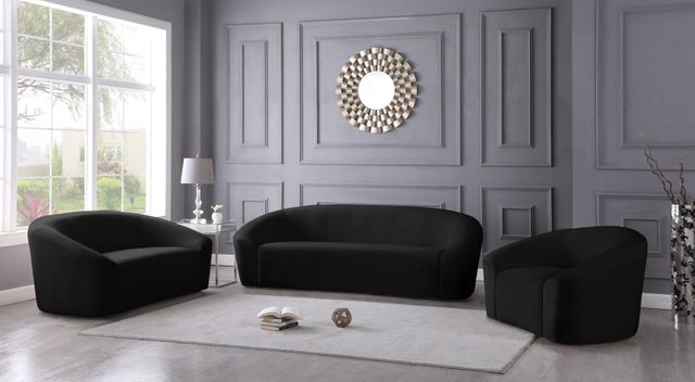 Meridian Furniture Riley Black Velvet Loveseat-3