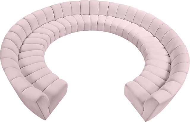 Meridian Furniture Infinity 11-Piece Pink Velvet Modular Sectional-3
