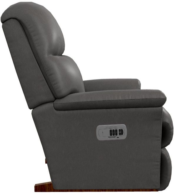 La-Z-Boy® Reed Gray Leather Power Rocking Recliner with Headrest-3