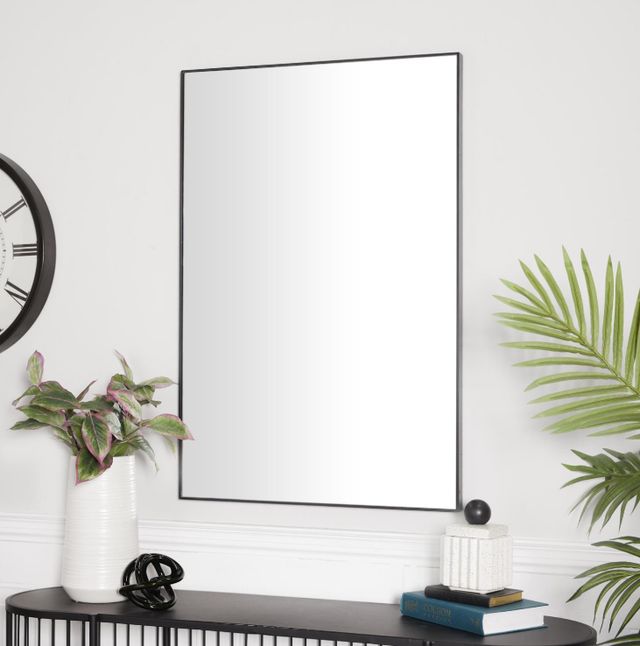 Deco Marche Black Thin Minimalistic Frame Wall Mirror-4