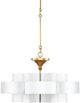 Currey & Company Grand Lotus Comtemoprary Gold Leaf/Sugar White Small Chandelier-1