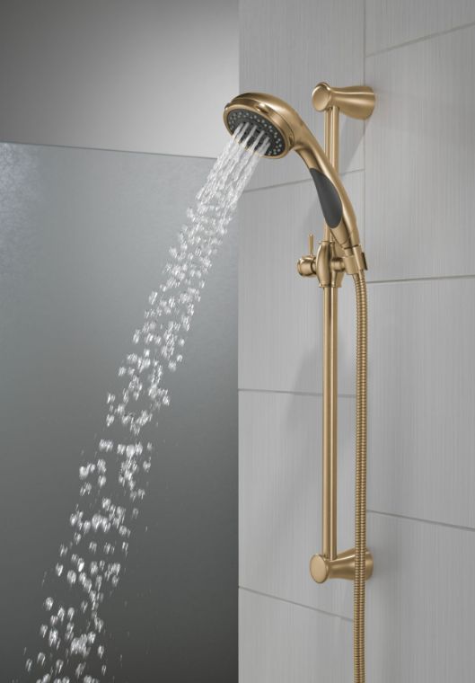 Delta Champagne Bronze Premium 3-Setting Slide Bar Hand Shower-1