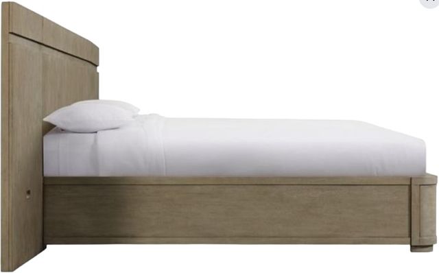 Riverside Furniture Pasadena Casual Taupe Queen Panel Bed with Pier-1