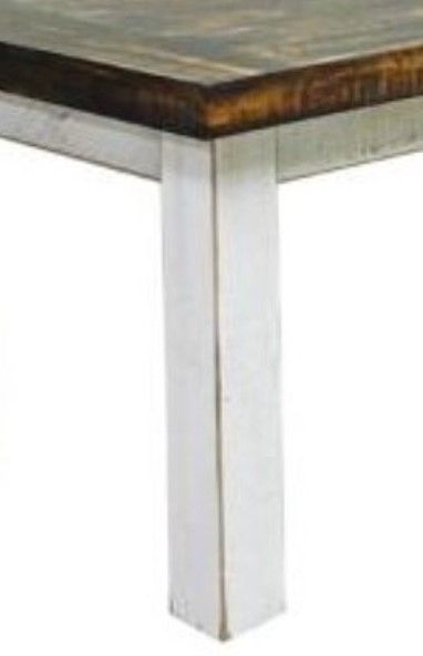 Million Dollar Rustic Econo White Cocktail Table with Brown Top -1
