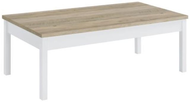Coaster® Stacie 3-Piece Antique Pine Coffee Table Set with White Base-1