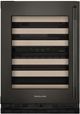 Kitchenaid® 24" Black Ore Built-In Wine Cooler With Full-Extension Wood-Front Racks-5