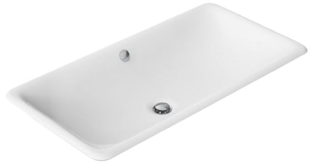 Kohler Iron Plains® White 30" Rectangular Drop-In/Undermount/Vessel Bathroom Sink with White Painted Underside-0
