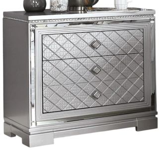 Furniture of America® Belleterre Silver Nightstand