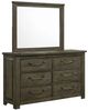 Elements International Maverick 2-Piece Antique Gray Dresser and Mirror Set-0