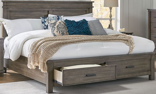 A-America® Glacier Point Graystone King Panel Storage Bed-0