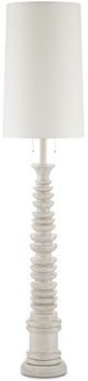 Currey & Company Malayan Phyllis Morris Off-White/Whitewash Floor Lamp-1