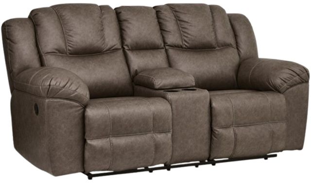 Signature Design by Ashley® Knoxlee Driftwood Manual Reclining Loveseat with Console-0